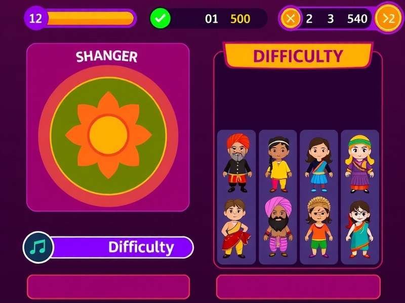 Jhumka Rhythm Rush gameplay screenshot showing colorful interface