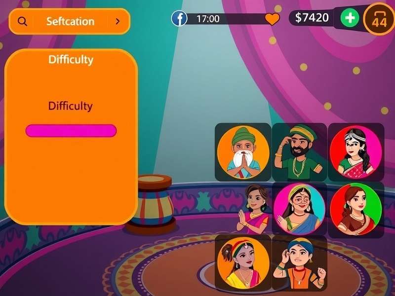 Jhumka Rhythm Rush difficulty selection screen