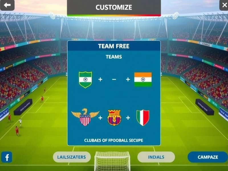 Desi Football League gameplay screenshot showing Indian stadium atmosphere