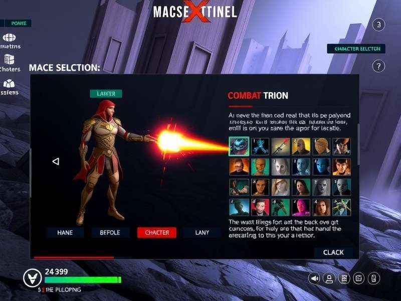 Mace Sentinel X character progression interface