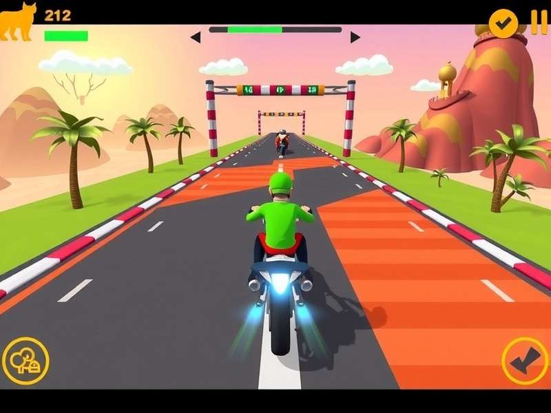 Zingy Sprint Leader gameplay screenshot showing vibrant racing action