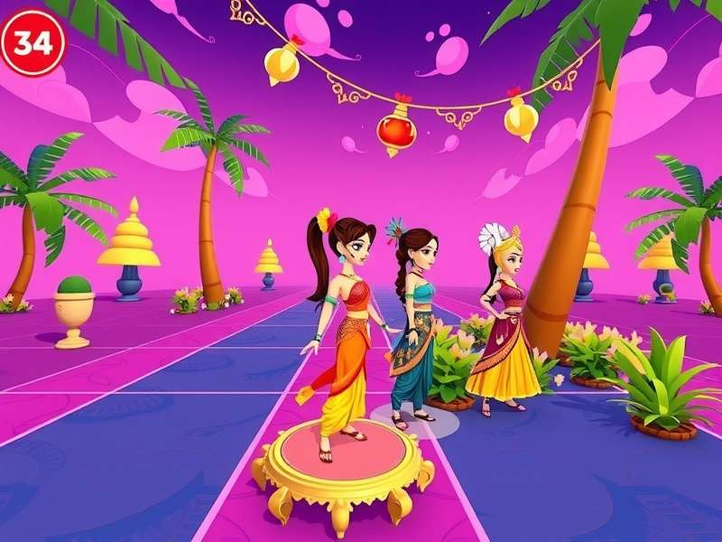 Peach Paradise Pursuit level progression and character upgrade interface