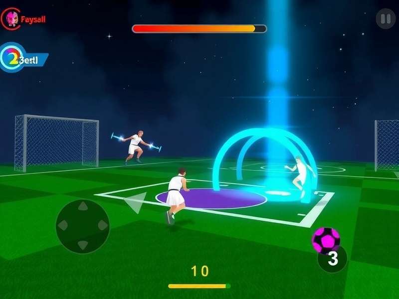 Nebula Handball Wizards gameplay screenshot showing magical abilities