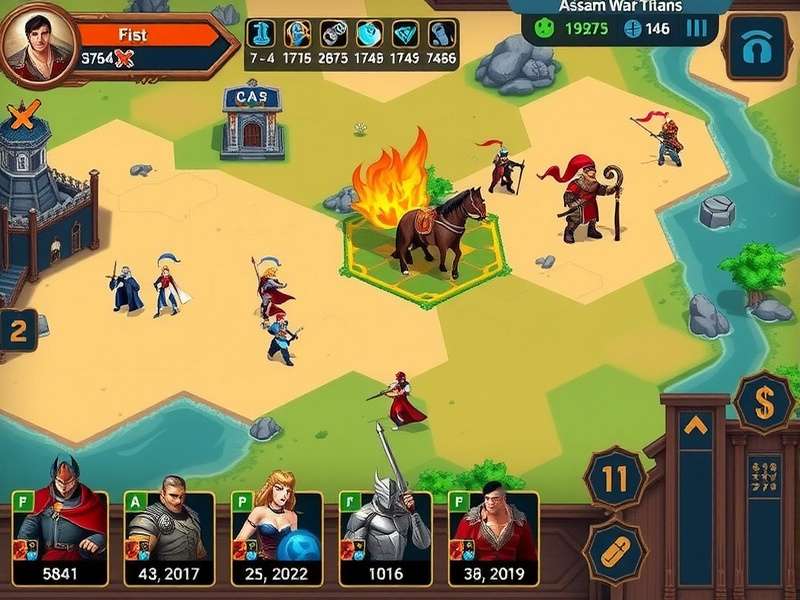 Assam War Titans battle scene with diverse unit types