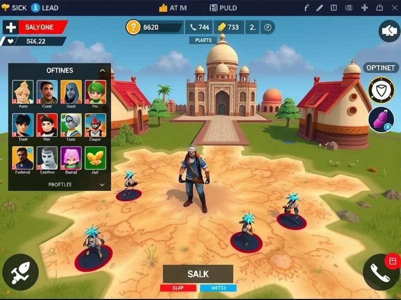 Fennel Survival Royale gameplay screenshot showing character in Indian-inspired landscape