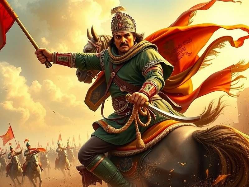 Statue of Rana Pratap Powerful Warrior