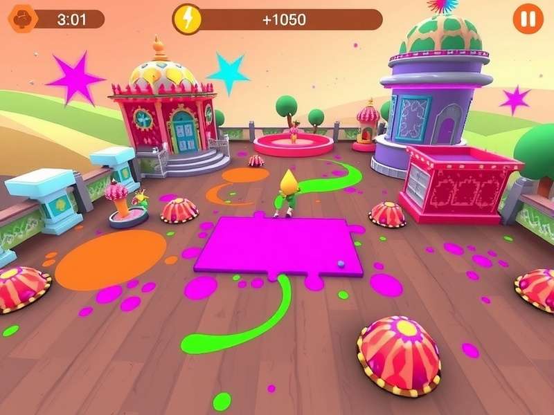 Sparkling Holi Dash control scheme and interface overview