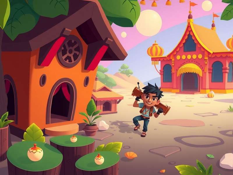 Cultural festival scene from Nutmeg Super Adventure showcasing traditional elements