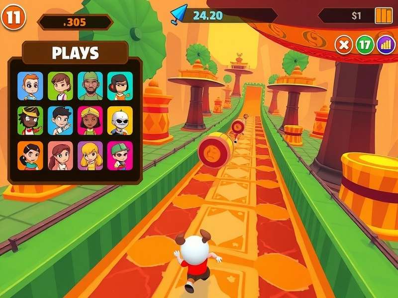 Character selection screen in Ginger Zoom Dash showing diverse roster of playable characters