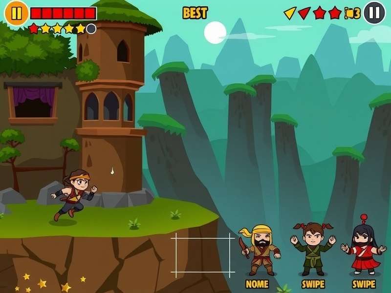 Ganges Ninja Run gameplay screenshot showing character running through Indian landscape