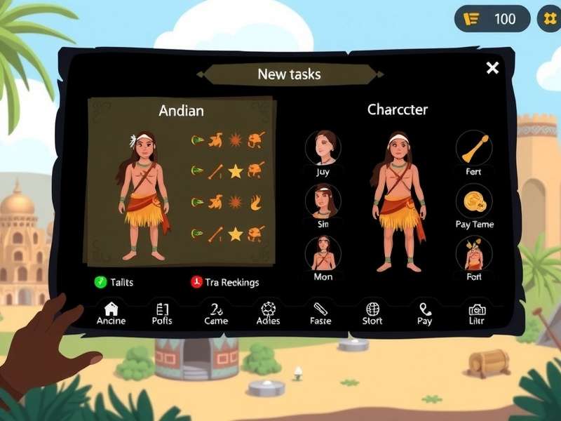 Among Us Indian Exploration task interface showing culturally themed activities