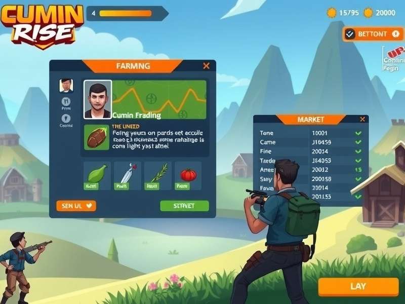 Cumin Rise Prodigy gameplay screenshot showing farming interface