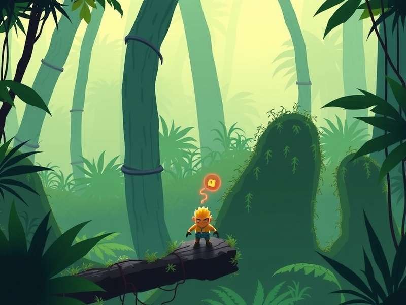 Minion Jungle Escape gameplay screenshot showing character in jungle environment