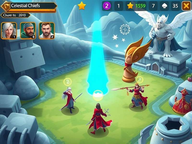 Net Sovereign Celestial Chiefs gameplay screenshot showing celestial characters and environments