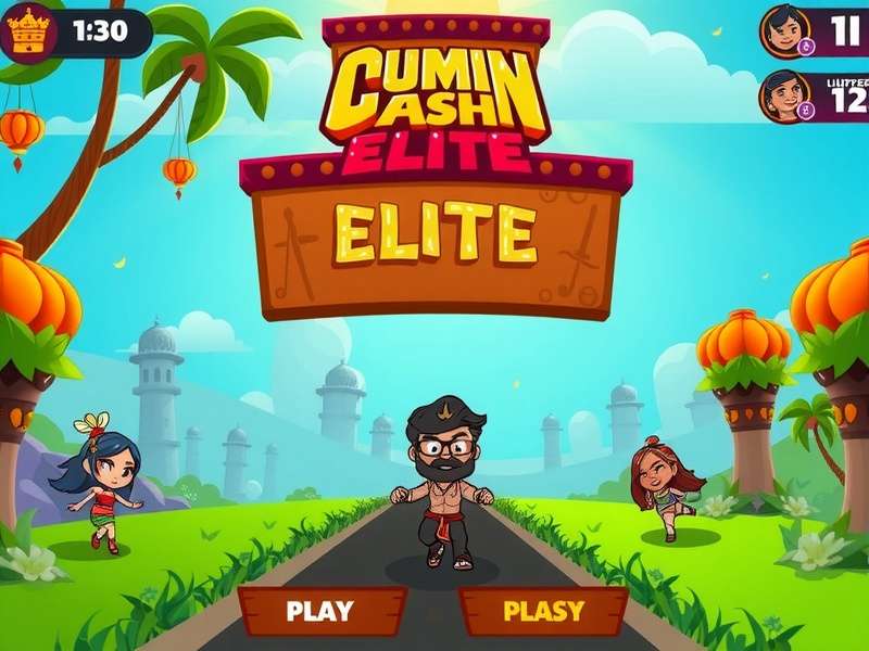 Cumin Dash Elite gameplay screenshot showing vibrant Indian-themed environment