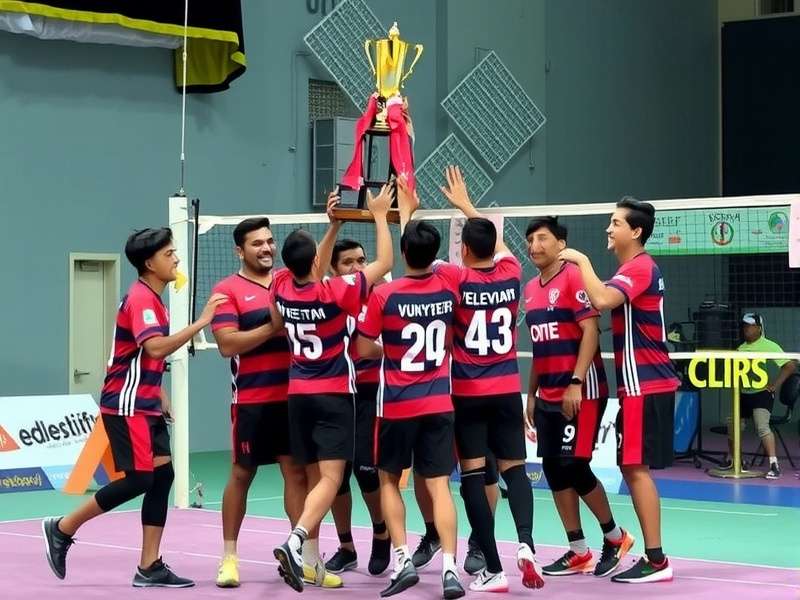 Volley Wizards Hyderabad championship trophy celebration