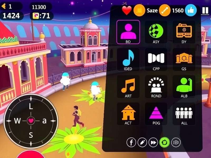 Cultural elements in Sparkling Holi Dash showing traditional Holi celebration