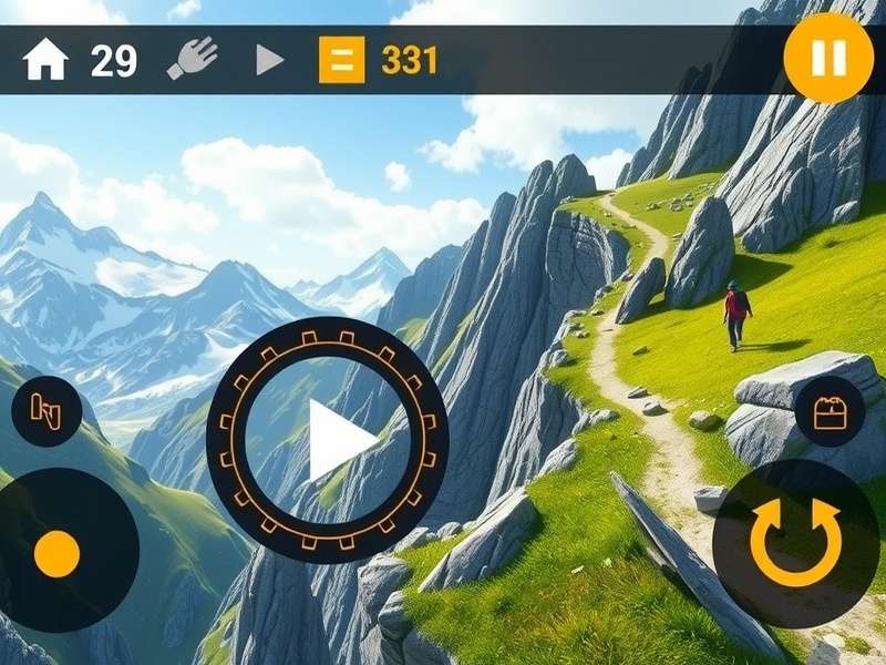 Hurry Hike gameplay screenshot showing character hiking through mountain terrain