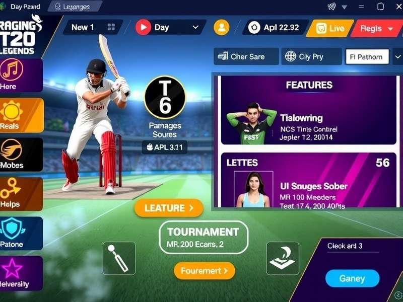 Raging T20 Legends gameplay screenshot showing batting interface