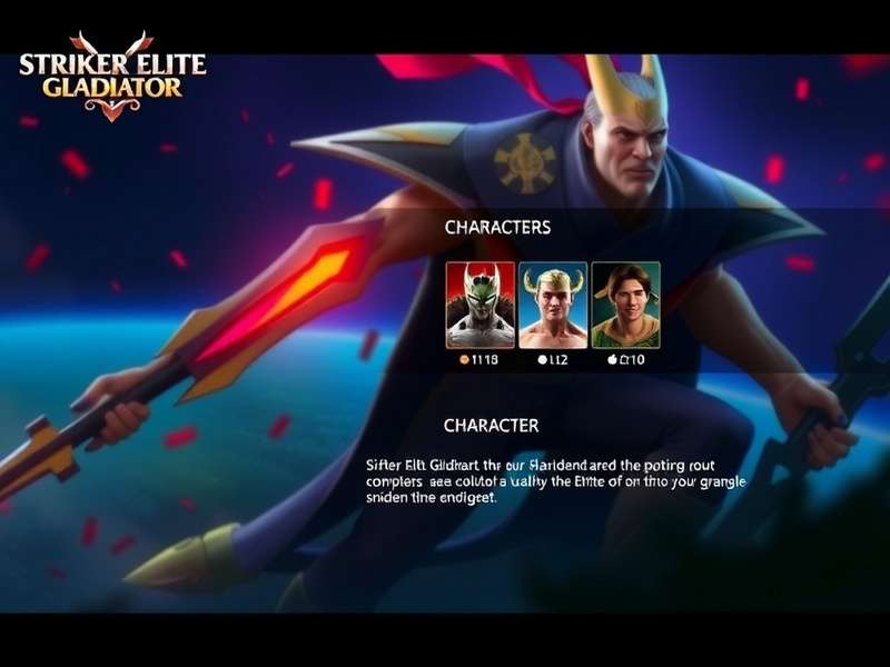 Striker Elite Gladiator character selection screen