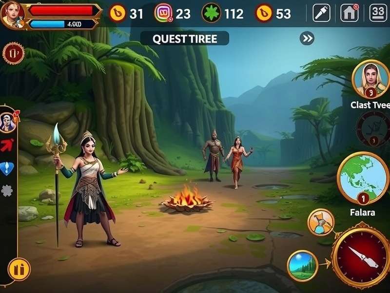 Sacred Durga Journey gameplay screenshot showing divine environments