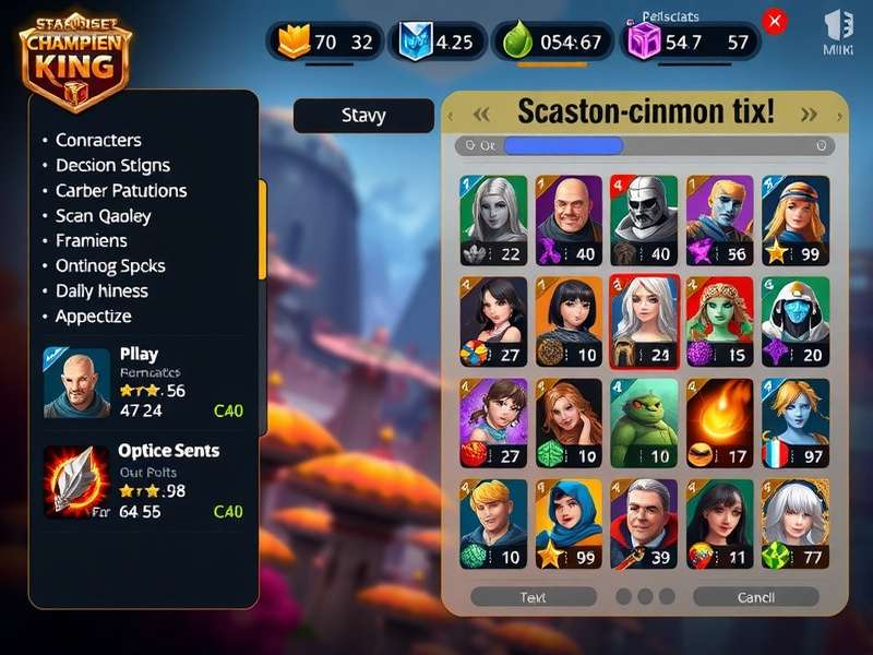 Strategic decision-making interface in Star Anise Champion King