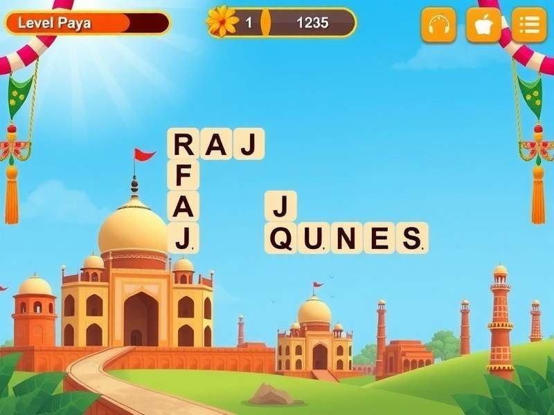 Raj Word Quest Gameplay Interface Raj Word Quest gameplay interface showing word puzzle