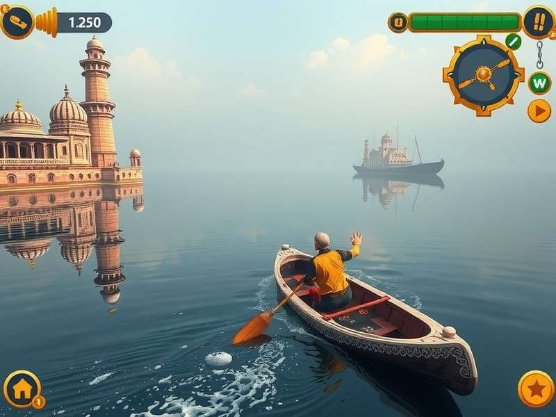 Ganges Voyage Quest gameplay screenshot showing river adventure