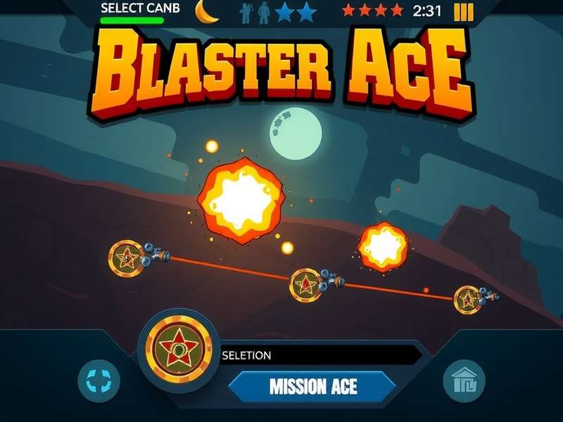 Blaster Ace mission selection screen