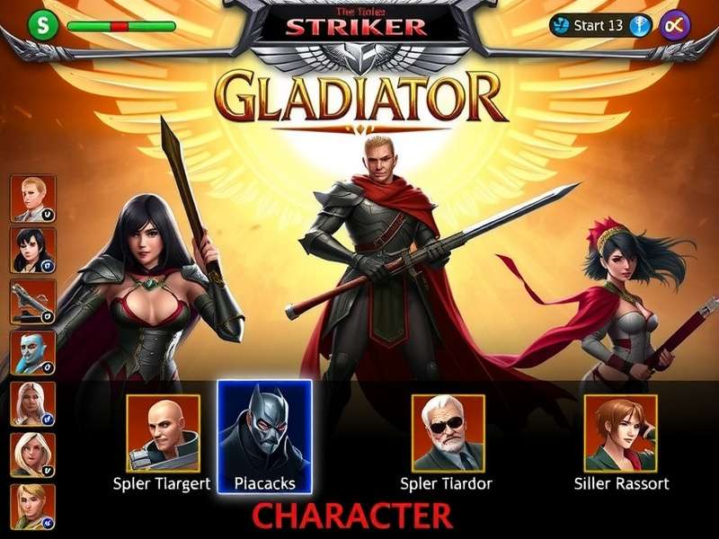 Striker Elite Gladiator character progression screen