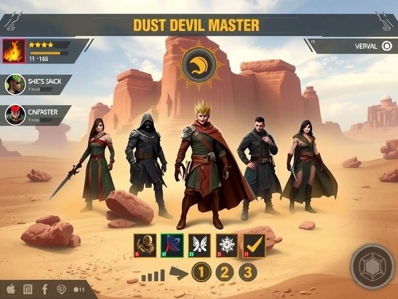 Dust Devil Master gameplay screenshot showing desert environment