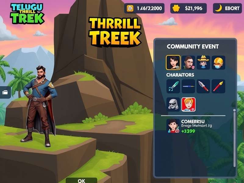 Telugu Thrill Trek gameplay screenshot showing character and environment