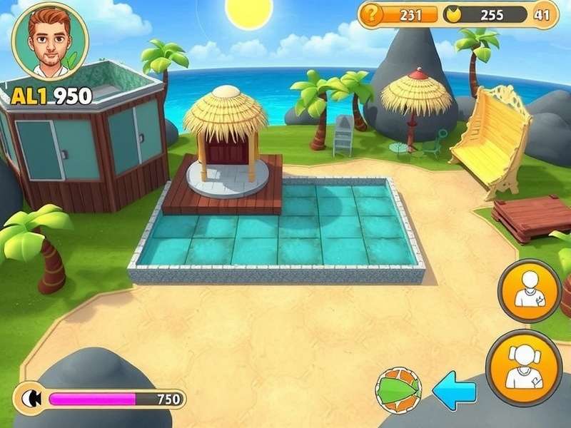 Coastal Topaz Paradise Plus gameplay screenshot showing tropical environment