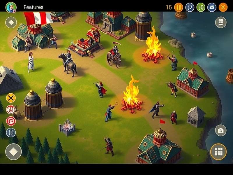 Riches Rise Ruler feature showcase displaying various game elements