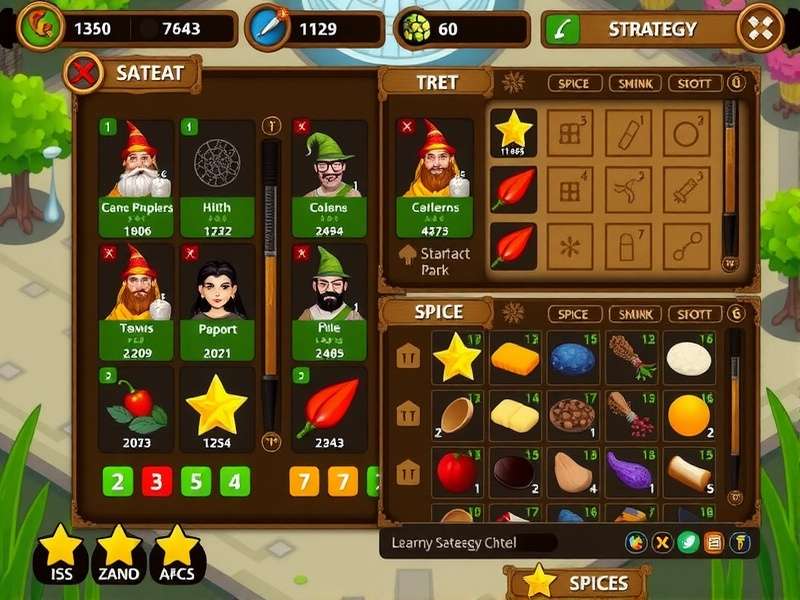 Advanced strategy interface in Cumin Spice Wizard showing spice combination charts