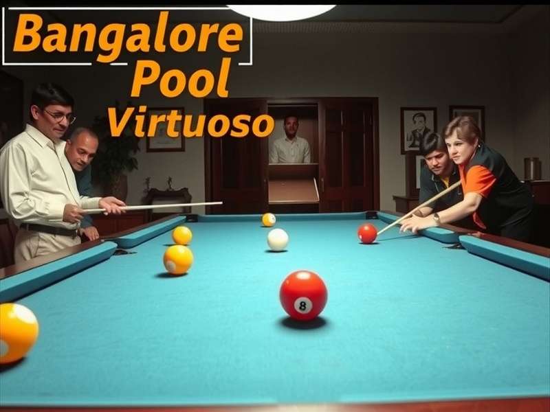 Historical Bangalore Pool Virtuoso tournament poster from 1980s