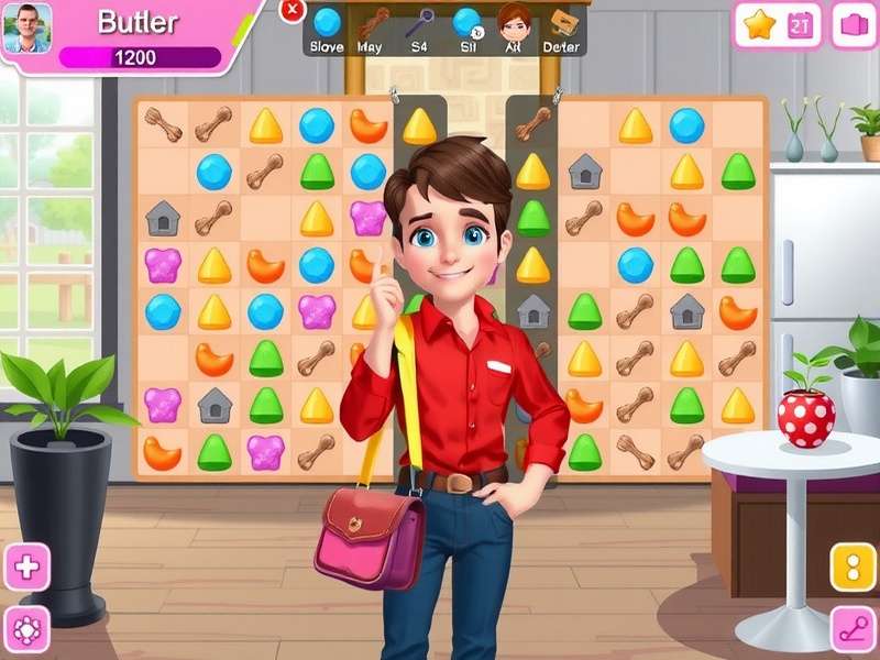 Homescapes Renovate Relax gameplay screenshot showing match-3 puzzles and home renovation