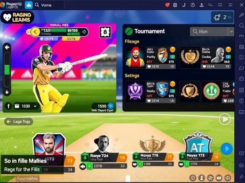 Raging T20 Legends features showcase with multiple game modes