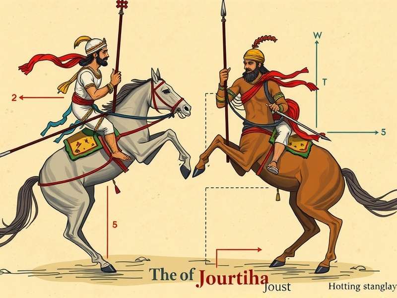 Diagram of jousting stances and techniques