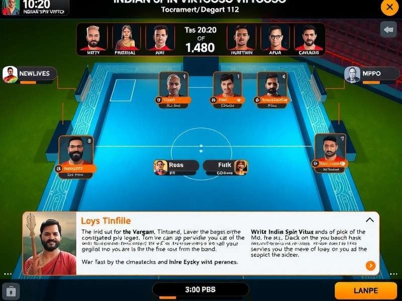 Indian Spin Virtuoso Gameplay Interface Indian Spin Virtuoso gameplay interface showing traditional Indian elements
