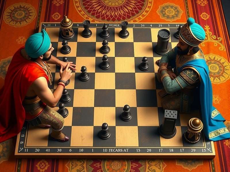 Sikh Chess Gladiator Champion board setup