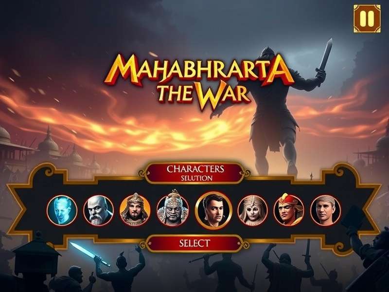 Mahabharata: The War game cover art showing epic battle scene
