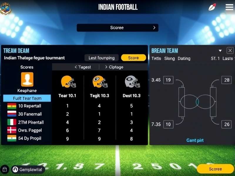 Indian Fantasy Football Team Selection Screen Indian Fantasy Football gameplay interface showing team selection