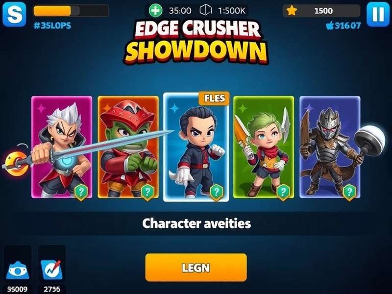 Edge Crusher Showdown gameplay screenshot showing character selection