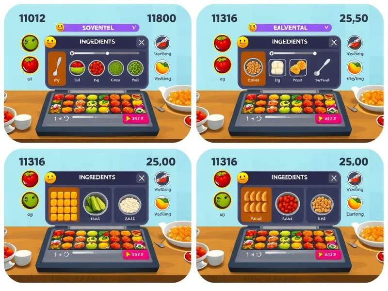 Chana Masala Blitz gameplay screenshot showing colorful ingredients and cooking interface