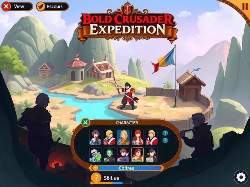 Bold Crusader S Expedition main gameplay screen showing character and environment