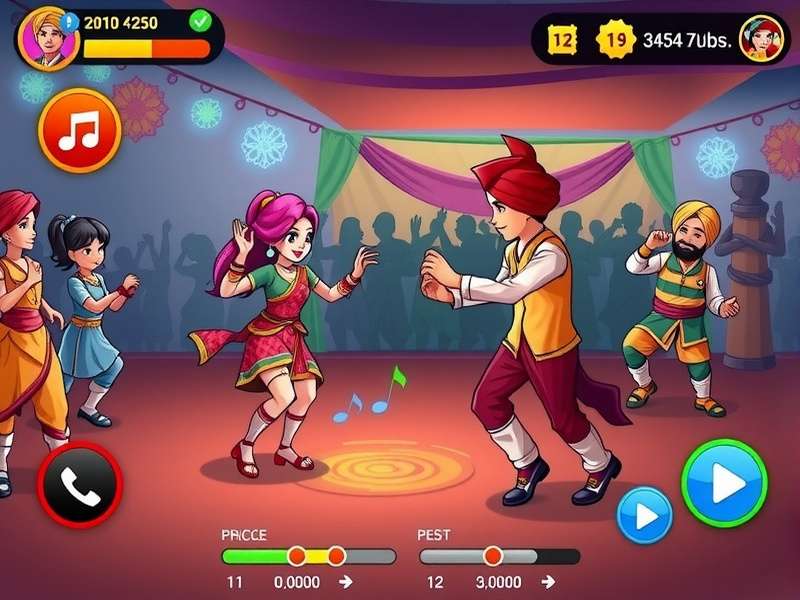 Bhangra Beat Bonanza gameplay screenshot showing rhythm mechanics