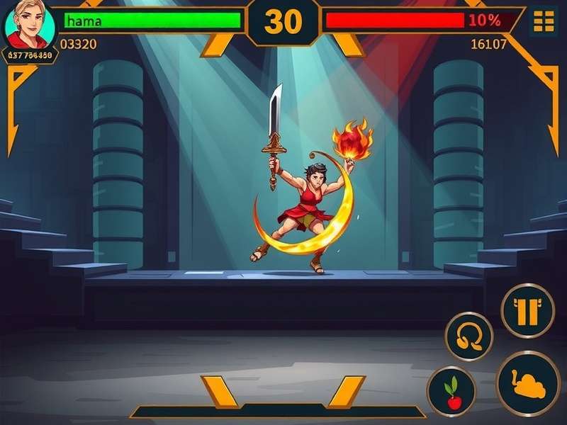 Spicy Saga Warrior gameplay screenshot showing character combat