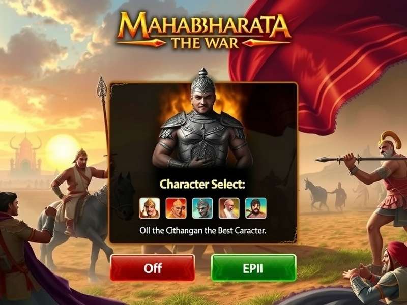 Mahabharata: The War gameplay screenshot showing epic battle