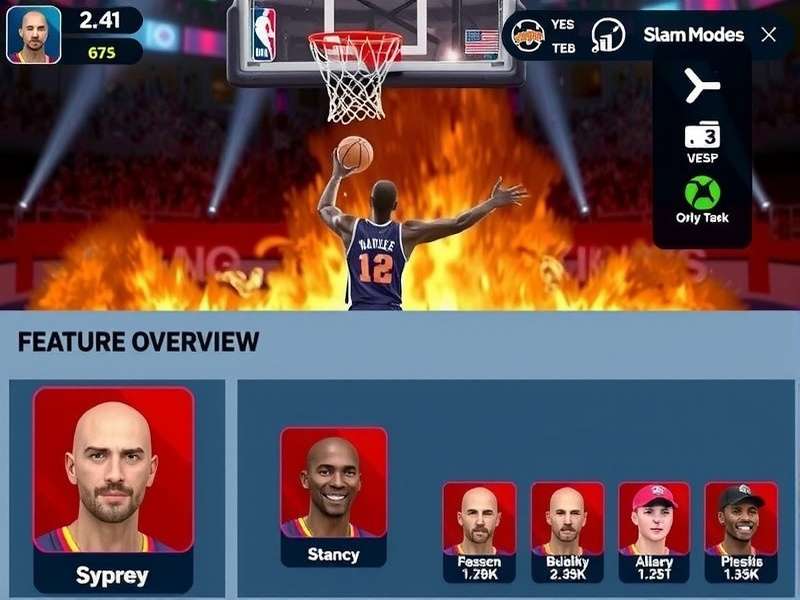 Slam Dunk Elite gameplay screenshot showing intense basketball action